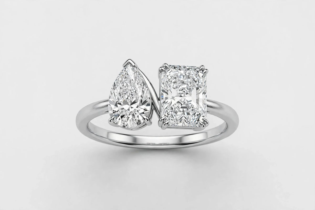 LAB ring PE/RAD 2.1/2.5ct F/VVS2 14KW 4.87g s:6.5 YC