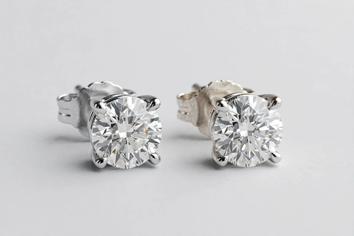 Lab Diamond Stud Earrings 2.62ct | 14K White Gold