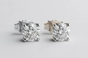 Lab Diamond Stud Earrings 2.62ct | 14K White Gold