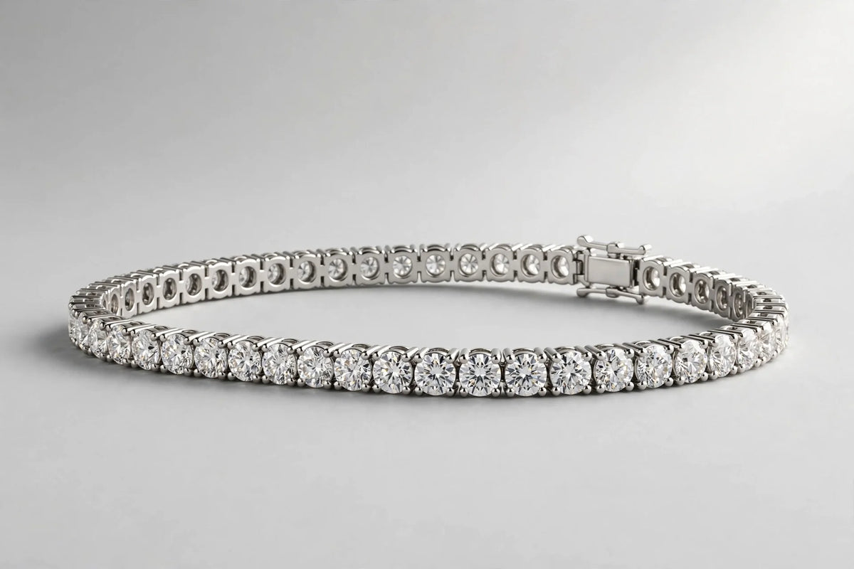 LAB TENNIS BRACELET 14K WG 2.90CT 6.5G 7.25"