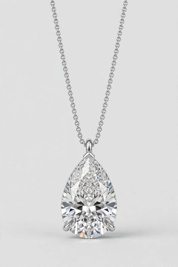 2.51 CTW Lab-Grown Pear Diamond Necklace | 14K White Gold