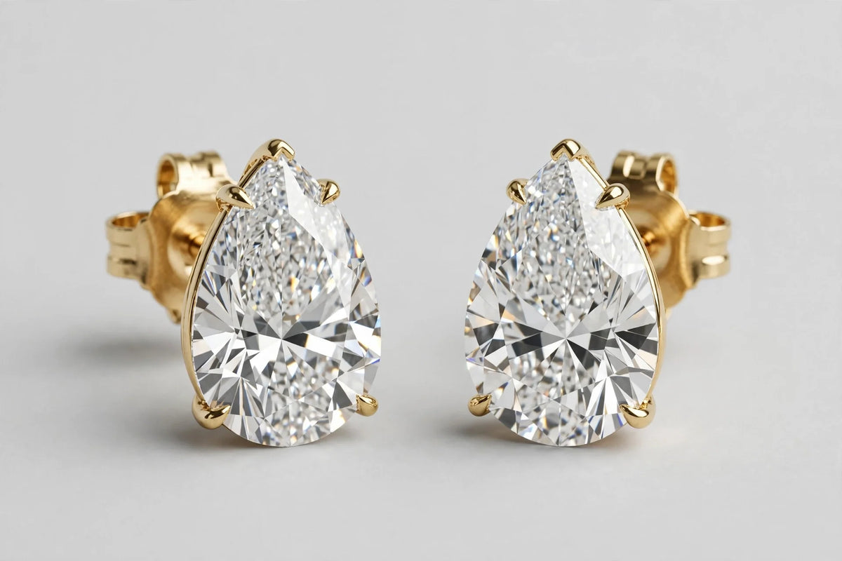 LAB ear PE 3.61ct E/VVS2 14KY 3.98g YC