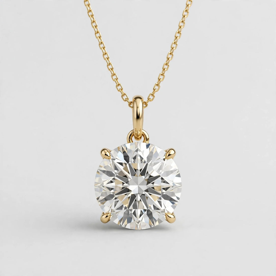 3.62 CTW Lab-Grown Round Diamond Necklace | 14K Two-Tone Gold