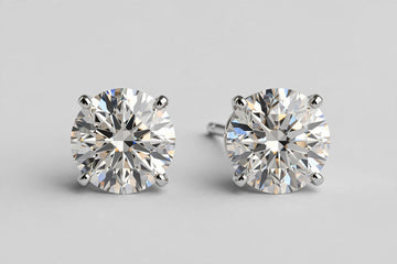LAB Earr RD DIA 1.06ct/1.06ct E/VS2 14KWG YC