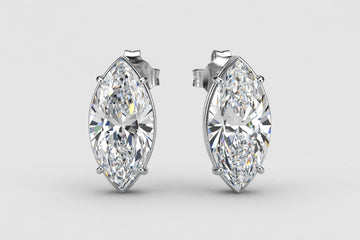2.12 CTW Lab-Grown Marquise Diamond Stud Earrings | 14K White Gold