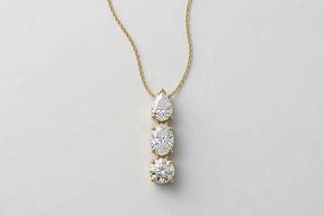 1.02 CTW Lab-Grown Oval & Pear Diamond Necklace | 14K Yellow Gold