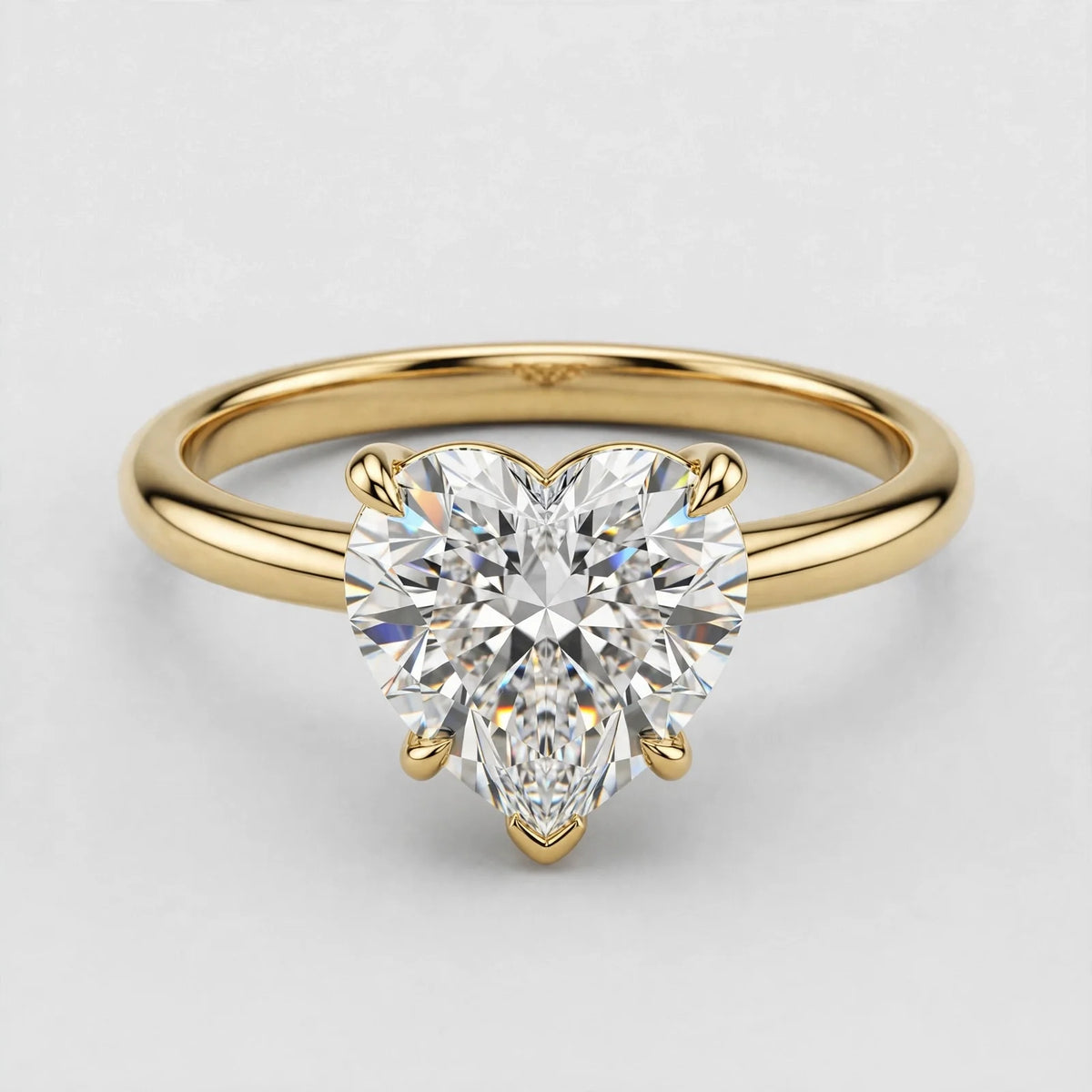 1.41 CT Lab-Grown Hexagon Diamond Ring | 14K Yellow Gold