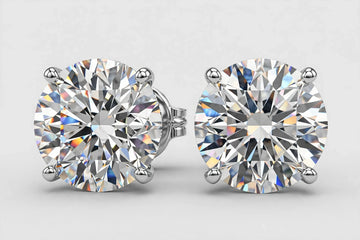 LAB earrings RD Dia 2.49CT/2.50CT F/VS1 14KW Jumbo Backs IGI cert