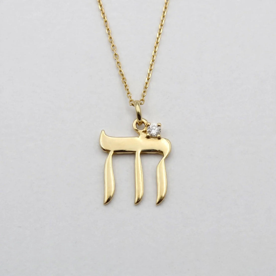 0.10 CT Chai Diamond Pendant | 18K Yellow Gold