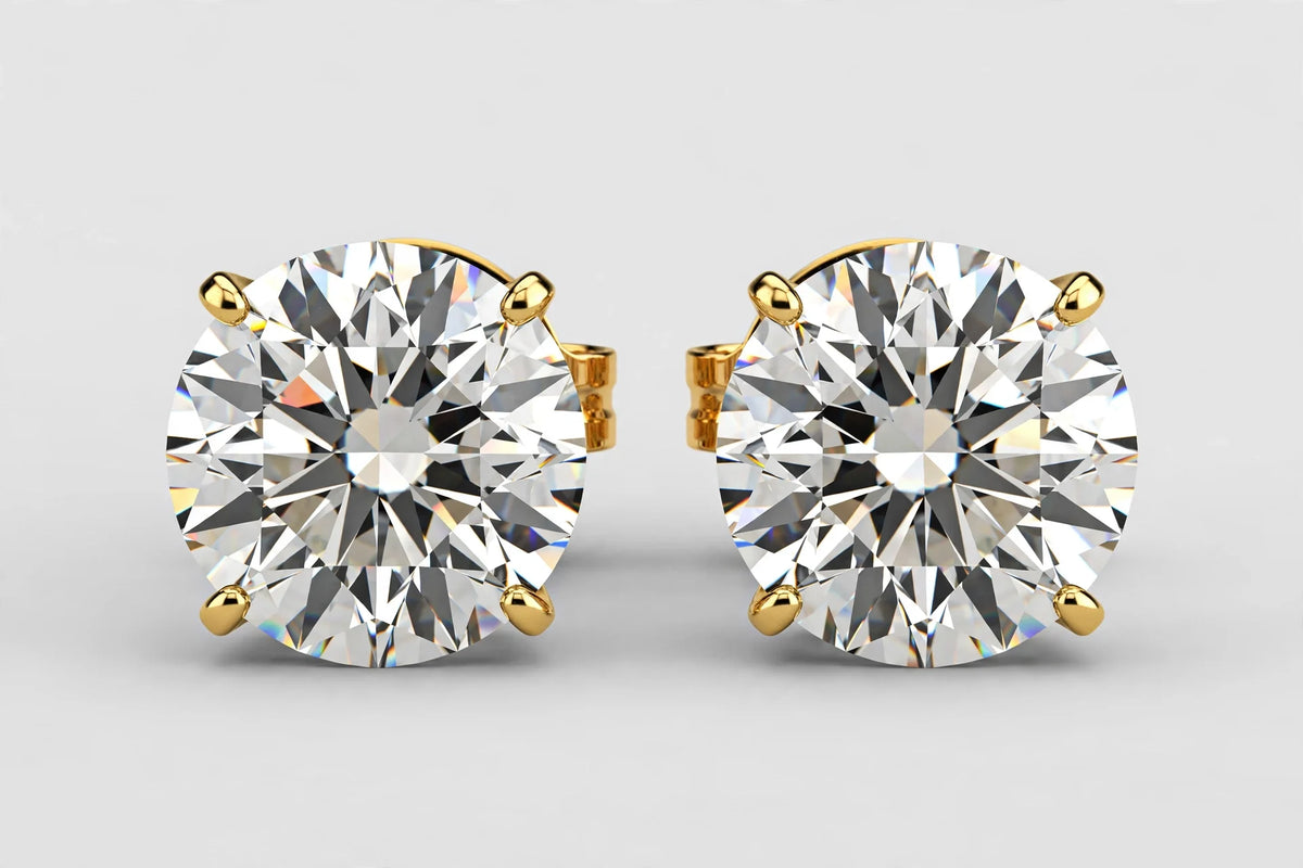 LAB DIA ROUND STUDS 4.00CT TOTAL 14KYG