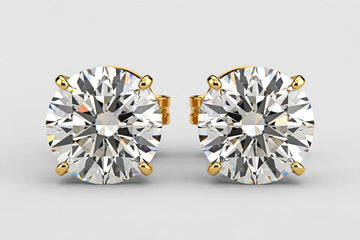 LAB DIA ROUND STUDS 4.00CT TOTAL 14KYG