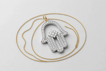 NECK hamsa 0.21ctct F/VS1 14KW 2.36g 16''
