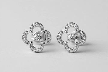 LAB DIA QUATR STUDS 0.50CT TOTAL 14KWG