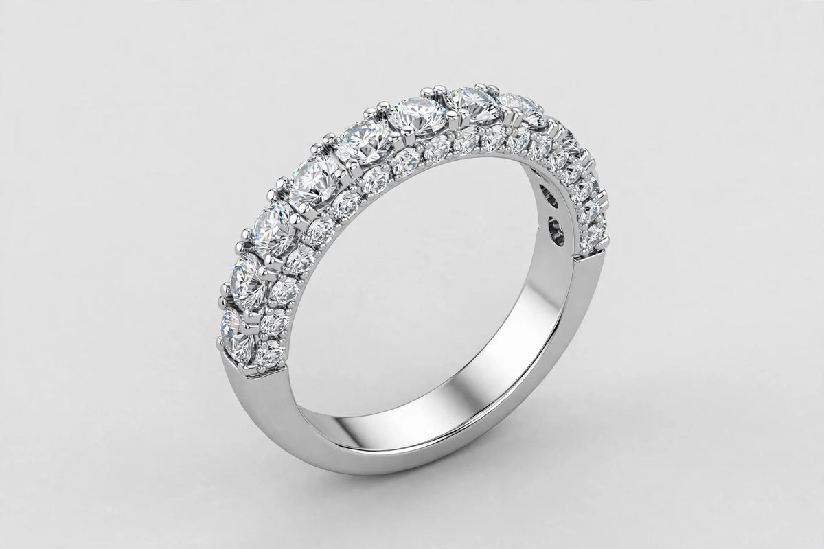LAB ROUND CUT 3/4 WAY ETERNITY 14KW 1.50CT