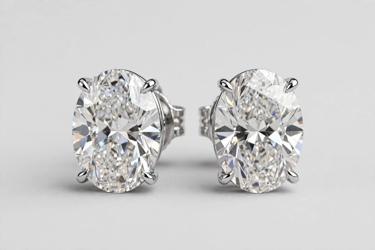 LAB stud ova 1.52ct D/VVS2-1.52CT D/VVS2 YC