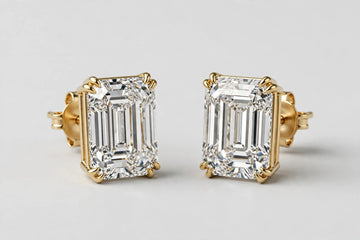 LAB Earr emr 3.09ct E-F/VS 14KY YC