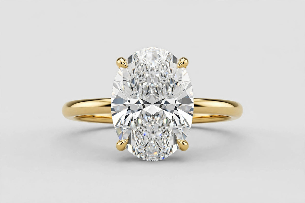 LAB ring OV DIA 3.54ct E/VS1 14KYG 3.29g s:5 YC