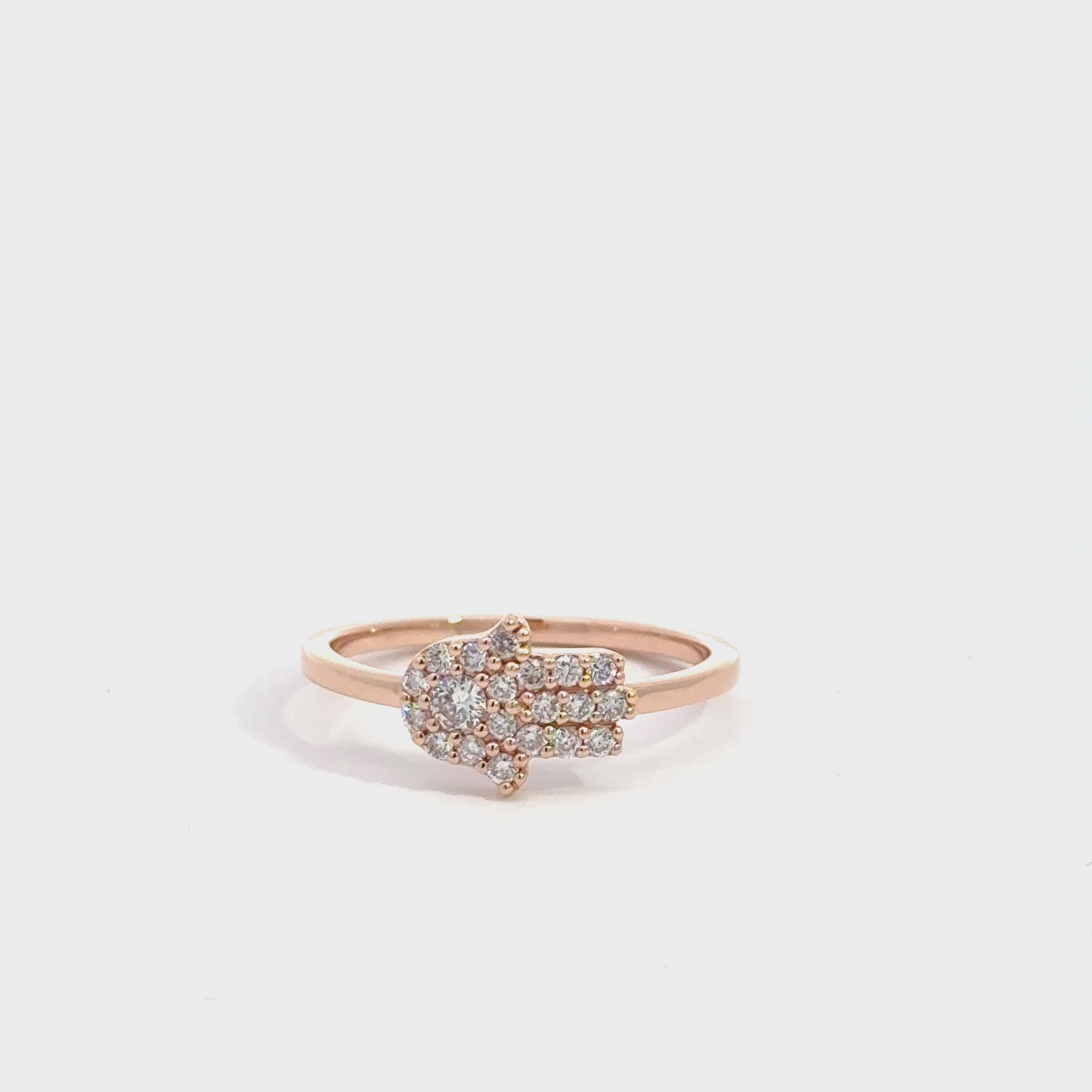 Elegant Rose Gold Hamsa Ring