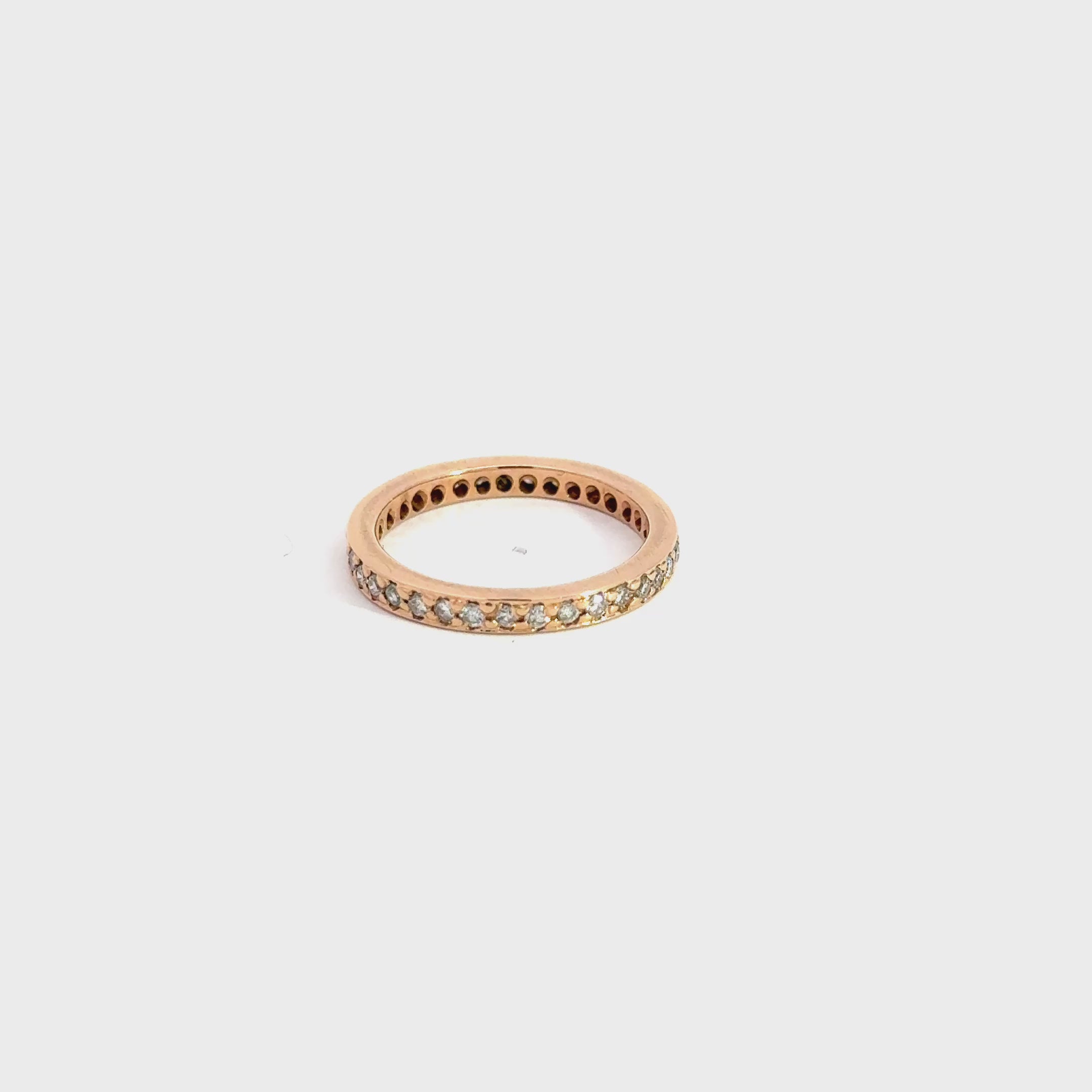 Elegant 14K Rose Gold Ring 0.60 ct Diamonds