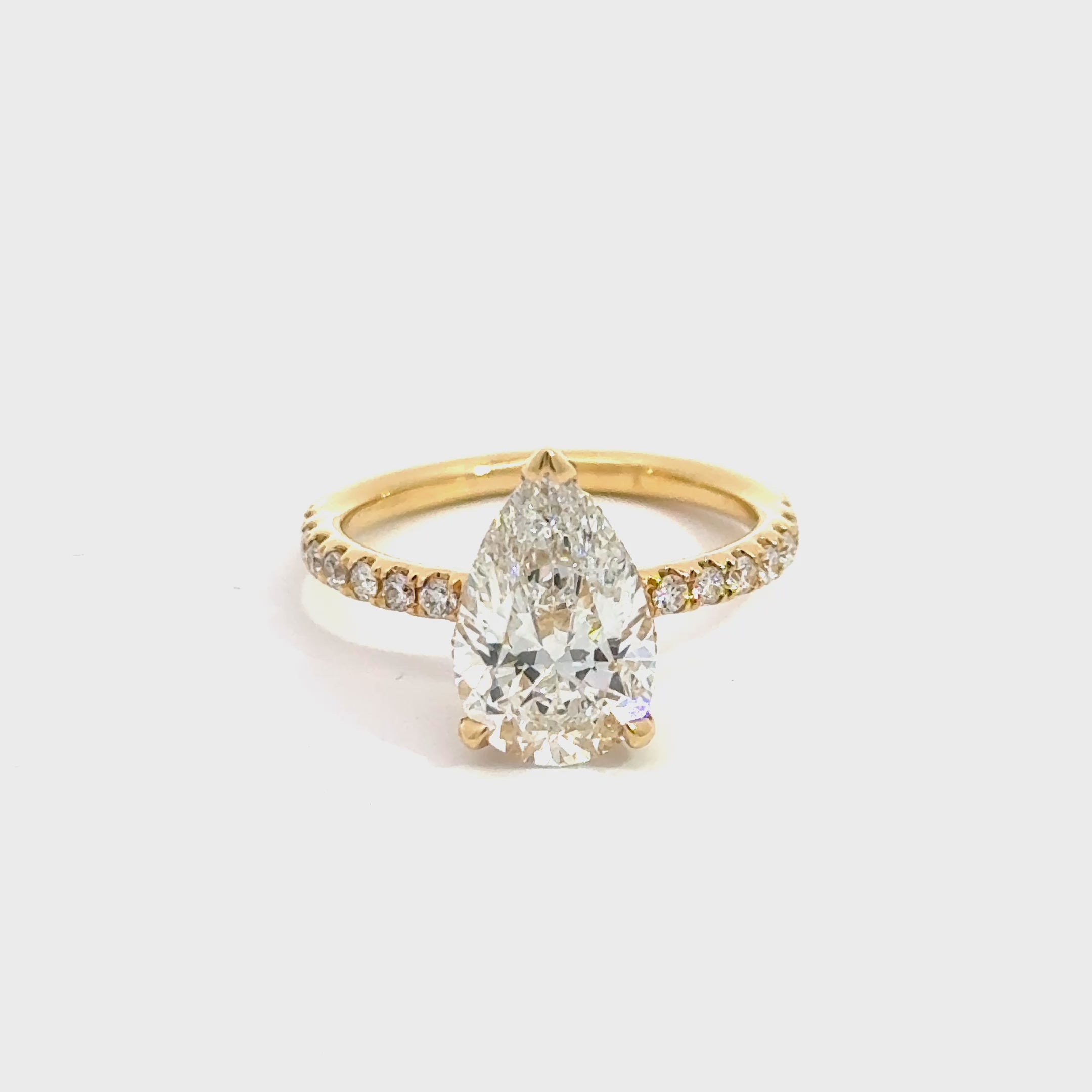 2.20 ct. IGI Certified Lab-grown Pear Shape Diamond Engagement Ring 14K White gold