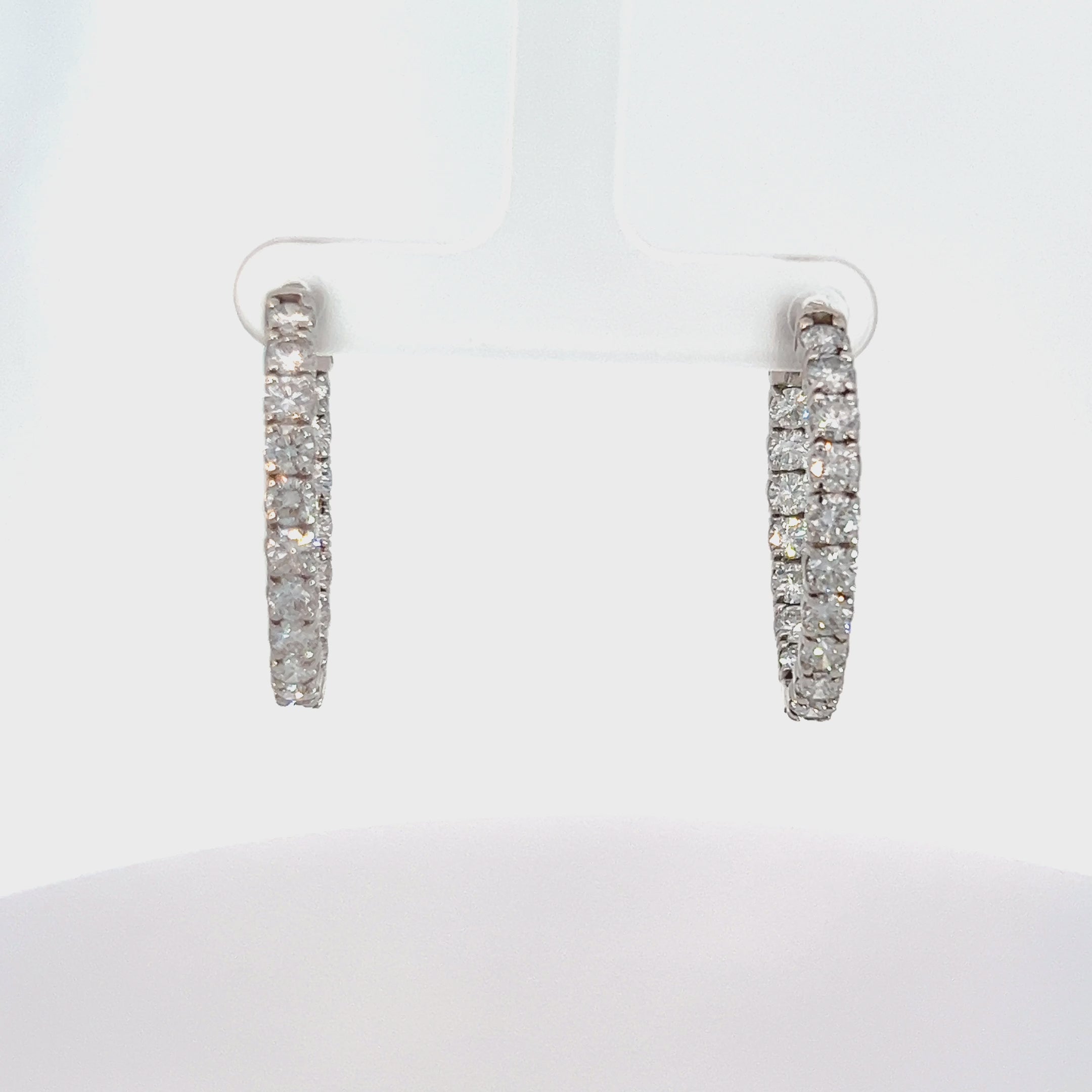 Elegant Lab Diamond Hoop Earrings