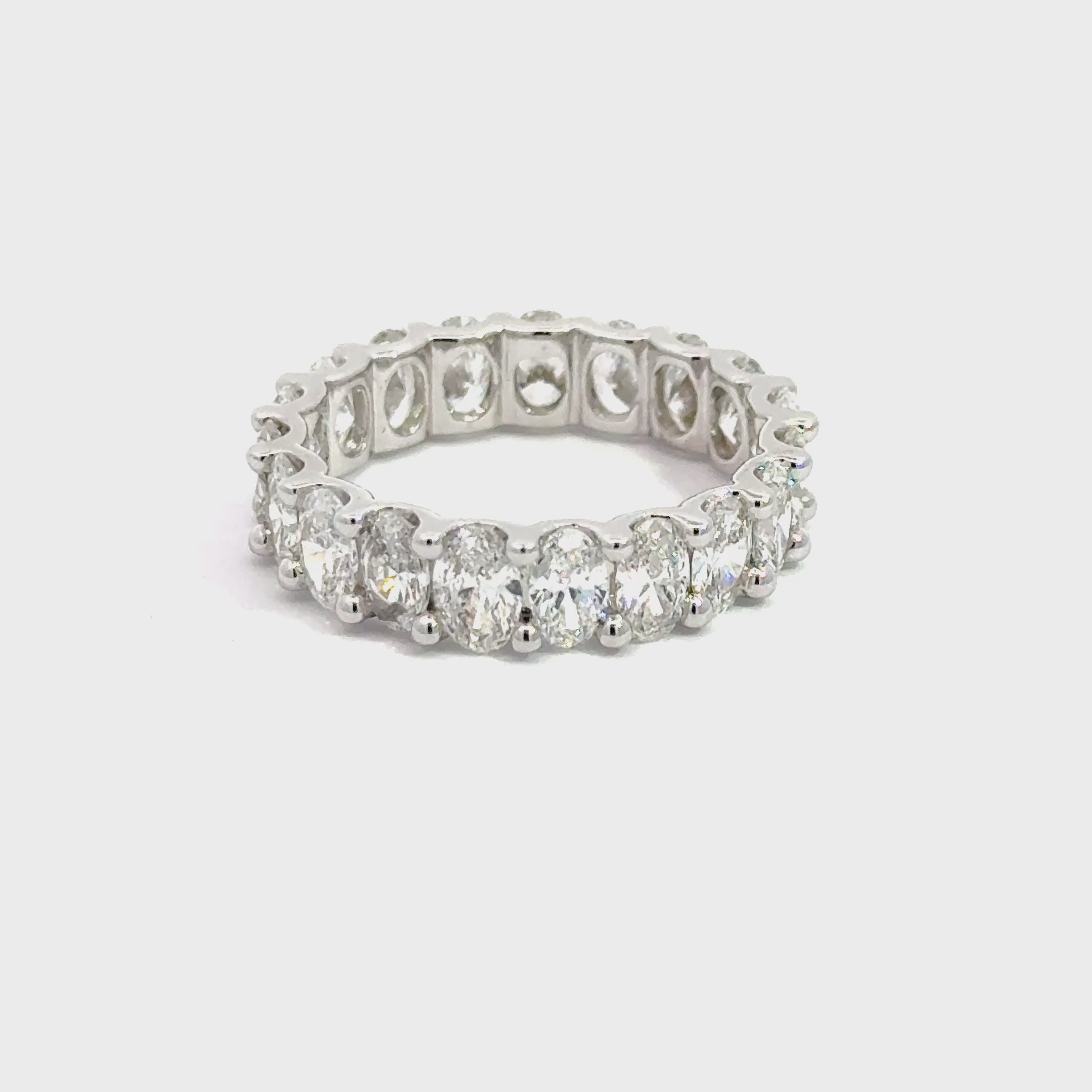 4.16 ct. Oval Lab-grown Diamond Eternity Ring 14K White gold