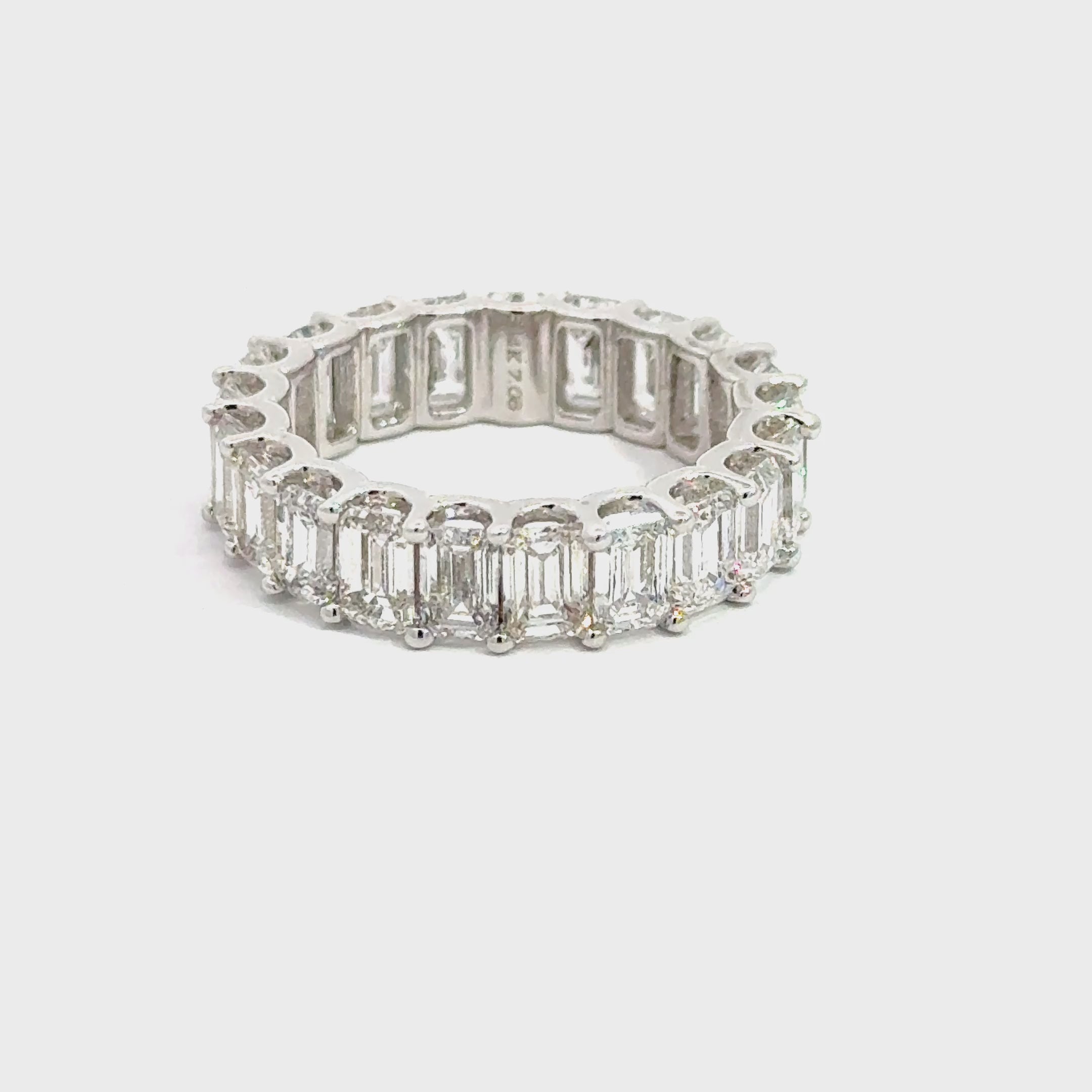 Elegant Emerald-Cut 6.91ct LAB Diamond Ring 14K White Gold