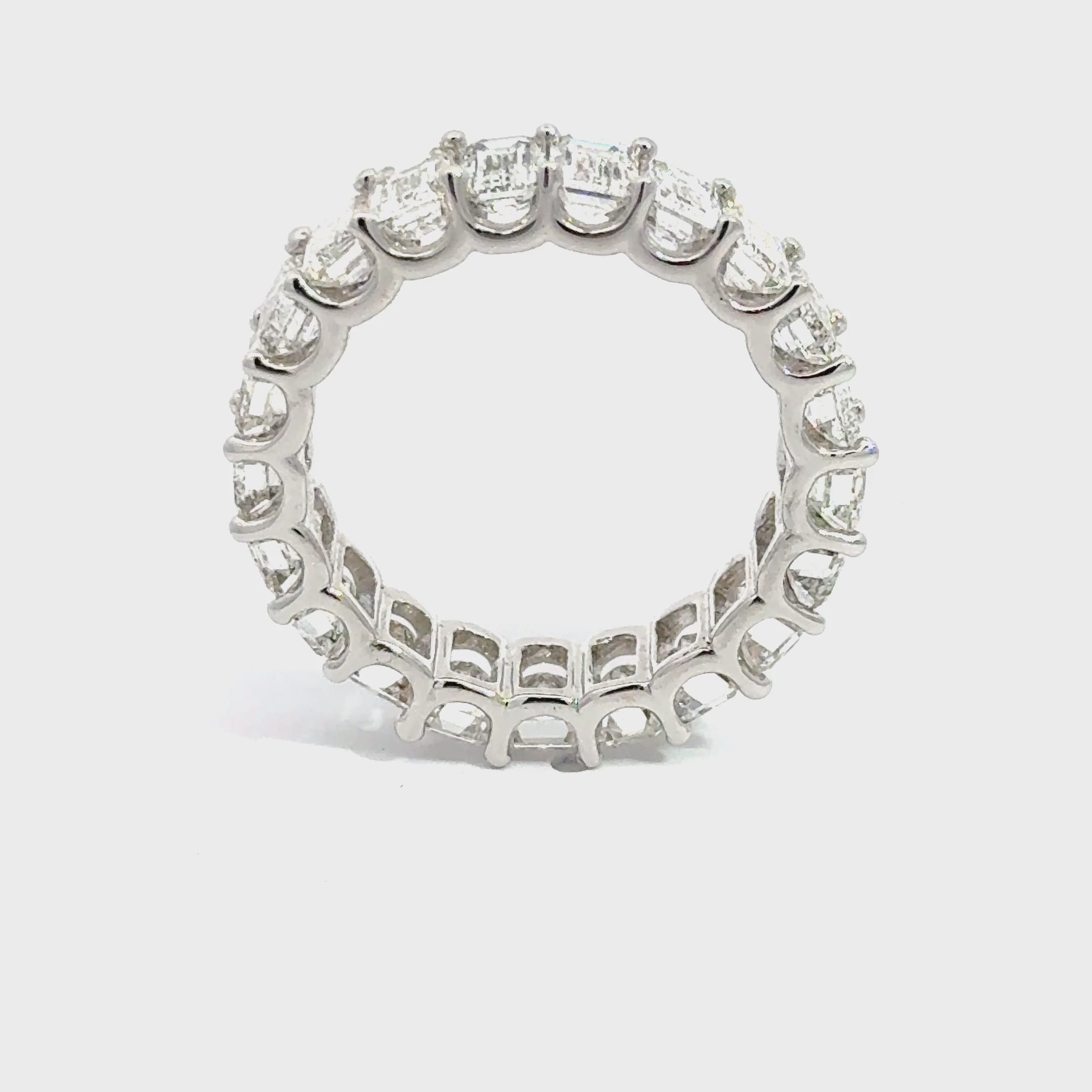 Elegant Emerald-Cut 6.91ct LAB Diamond Ring 14K White Gold