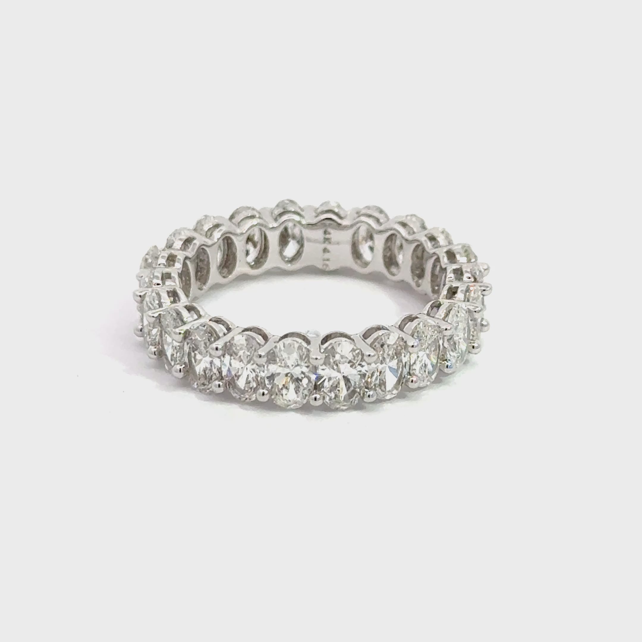3.80 ct. Oval Lab-grown Diamond Eternity Ring 14K White gold