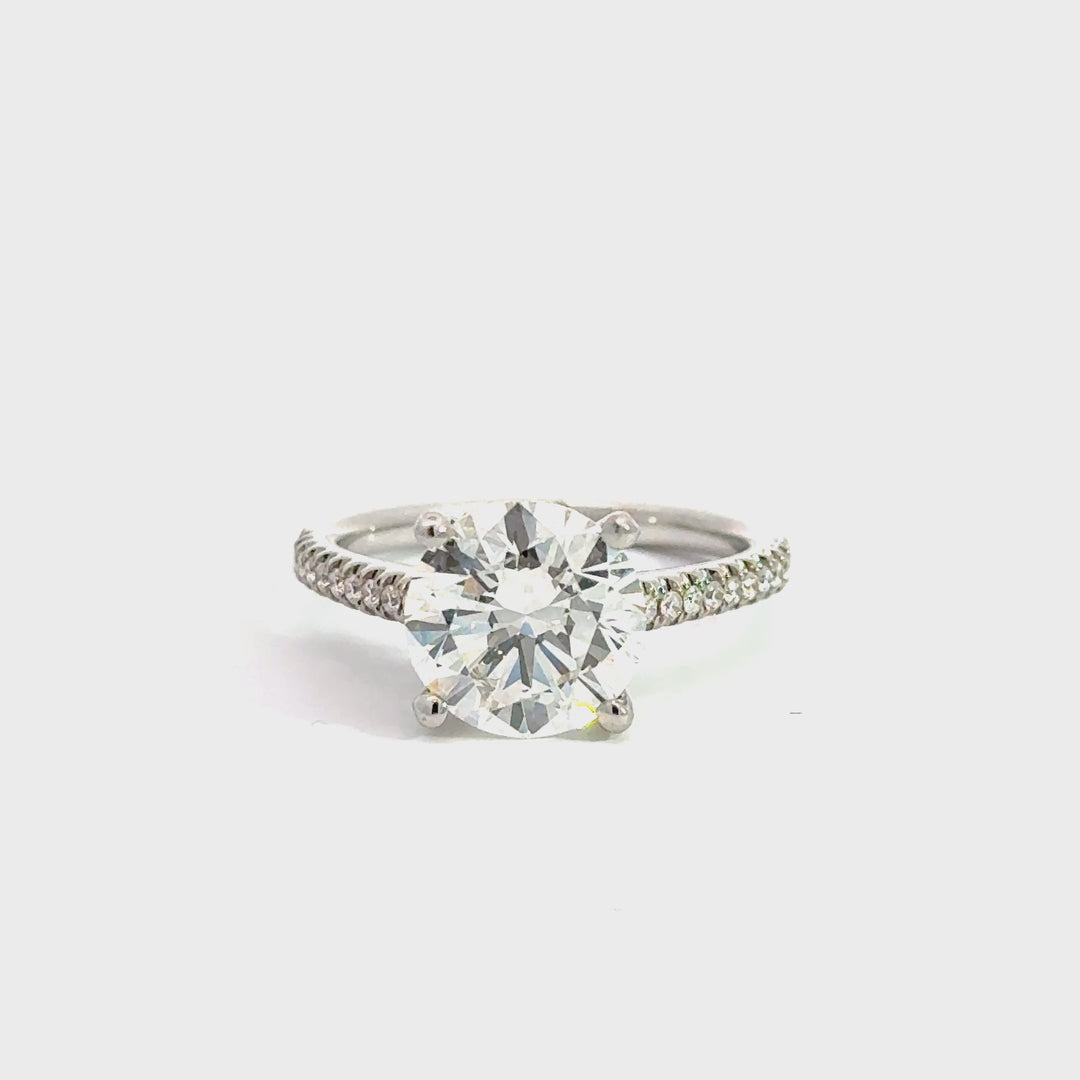 Natural GIA Certified  Diamond 3.01ct I/VVS2 Engagement Ring 14K White Gold