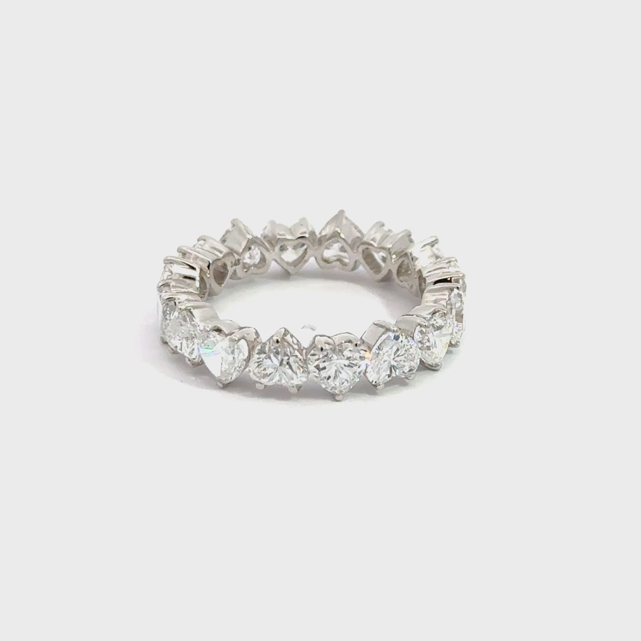 4.44 ct. Heart shape Lab-grown Diamond Eternity Ring 14K White Gold
