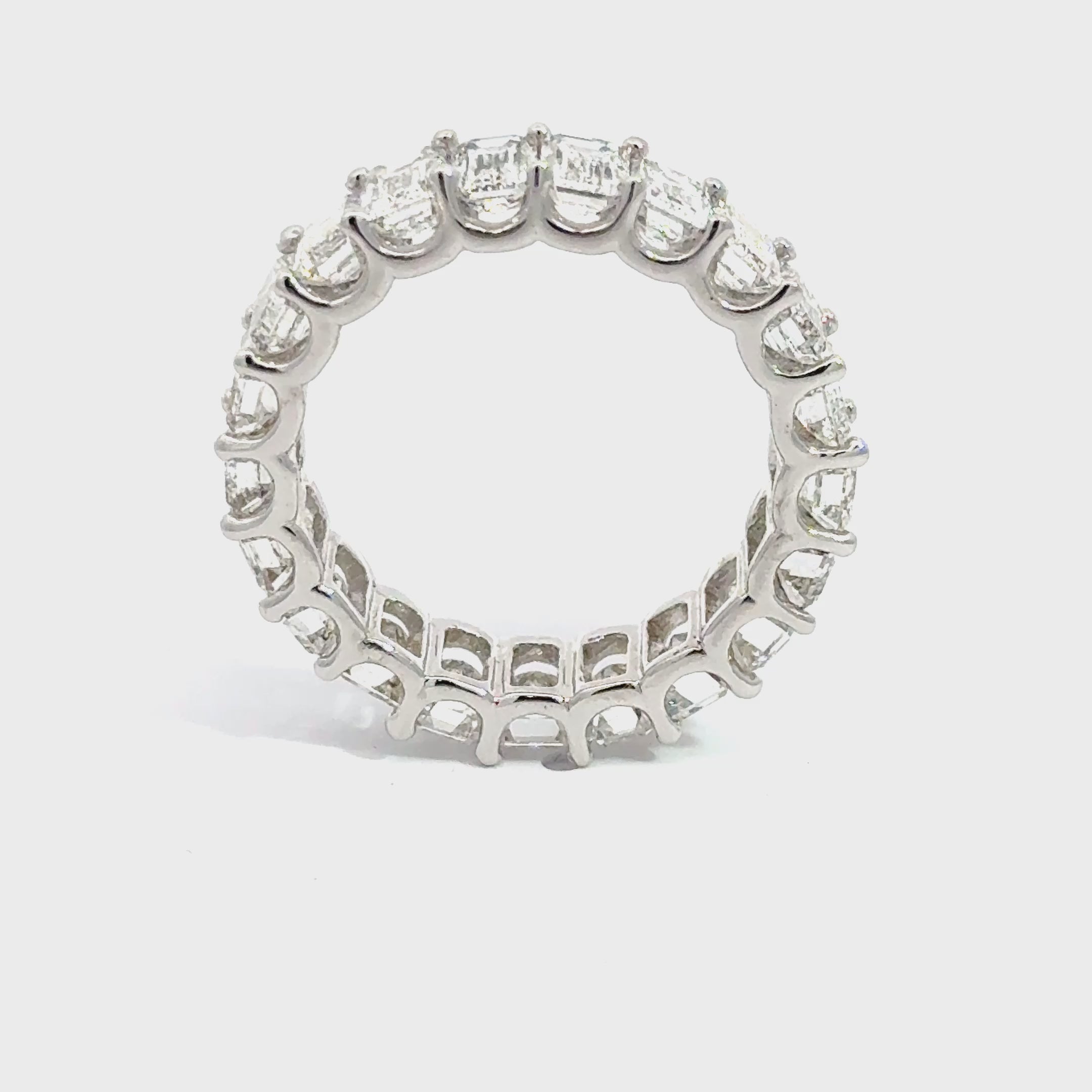 Elegant Emerald-Cut 6.91ct LAB Diamond Ring 14K White Gold