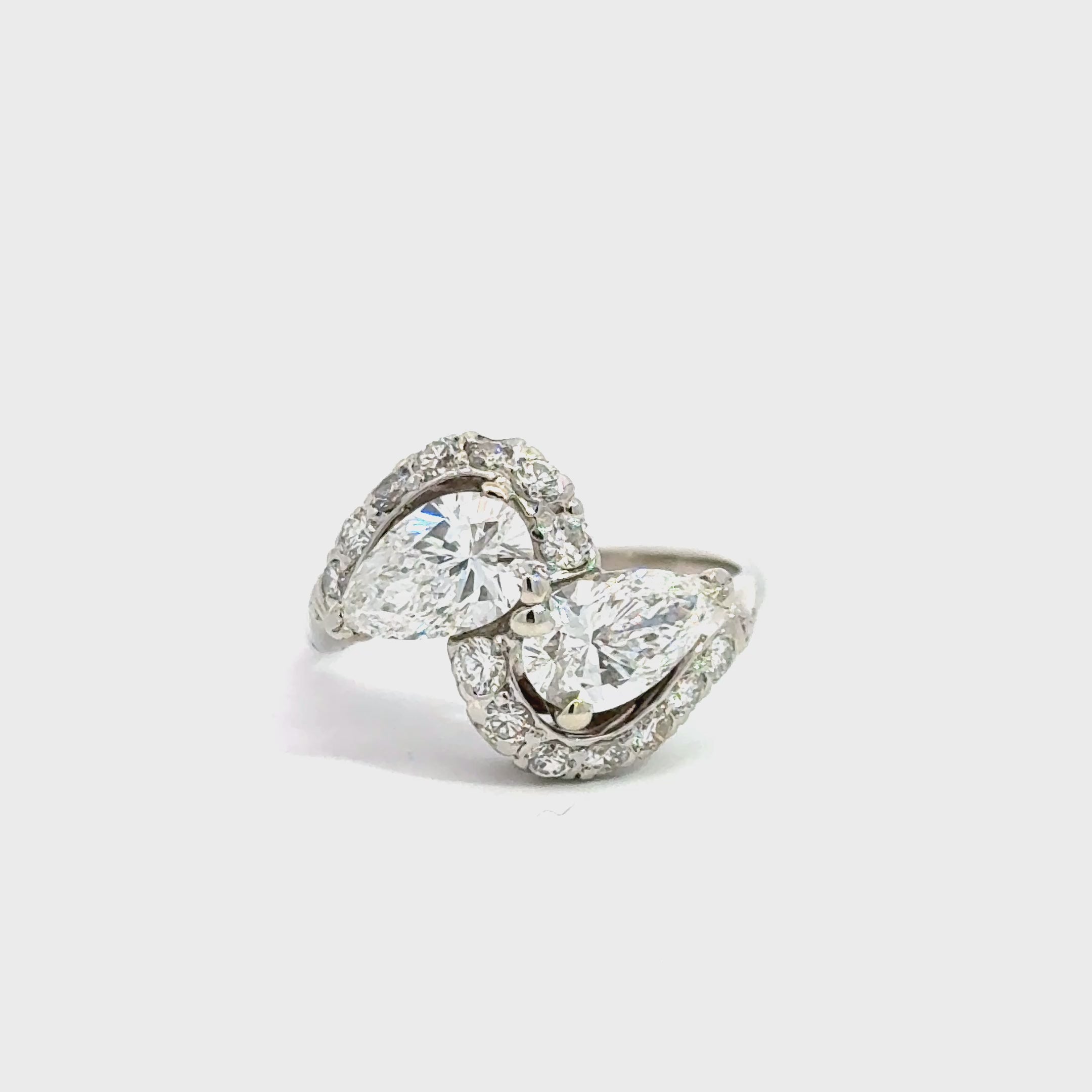 1.80 ct. Lab-grown Pear Shape  Diamond Ring Platinum 2.10g