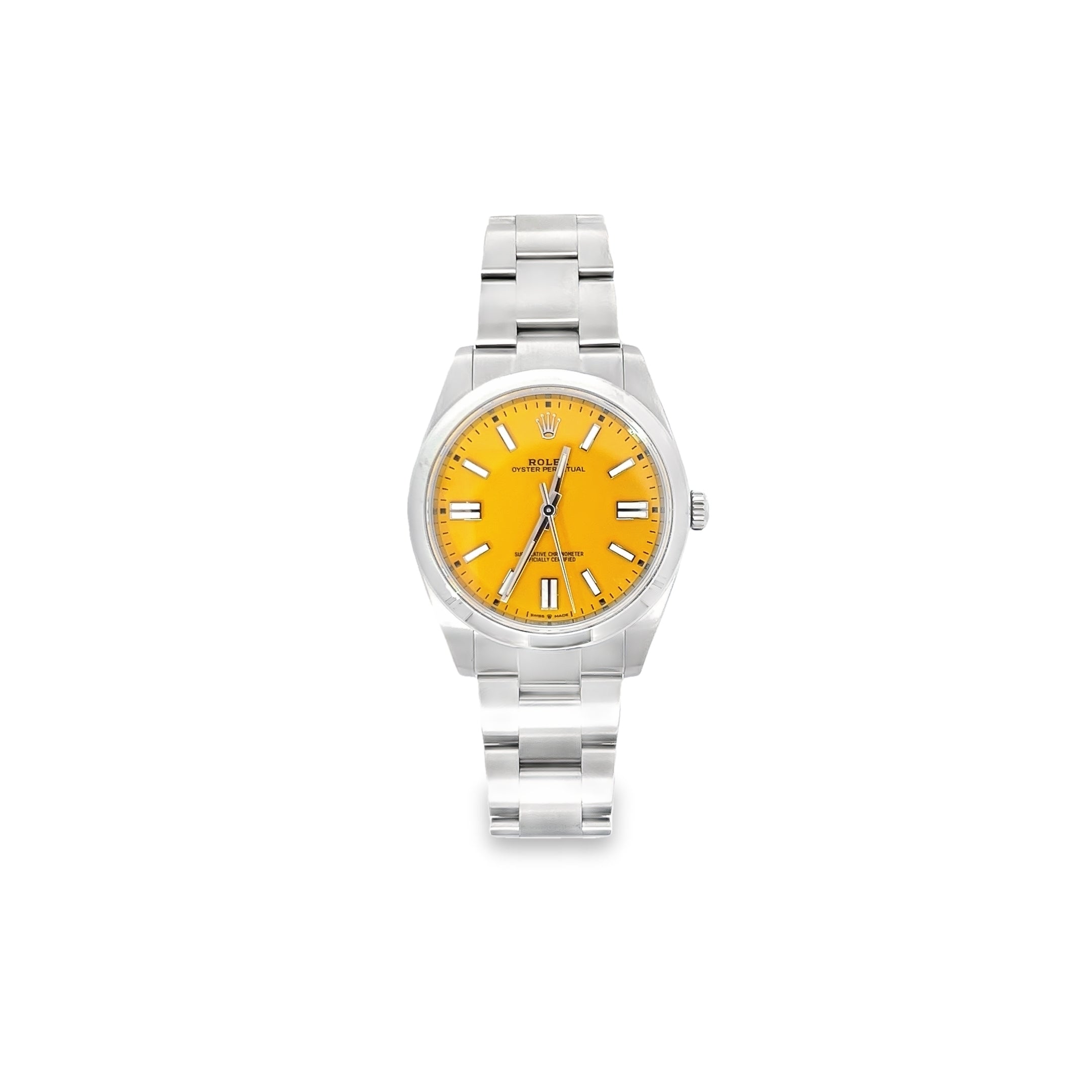 Rolex Lettering Yellow Rolex Oyster Perpetual Yellow – Gabriel Fine Jewelry